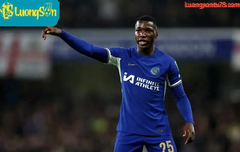 Moises Caicedo trong màu áo của Chelsea Moises Caicedo trong màu áo của Chelsea